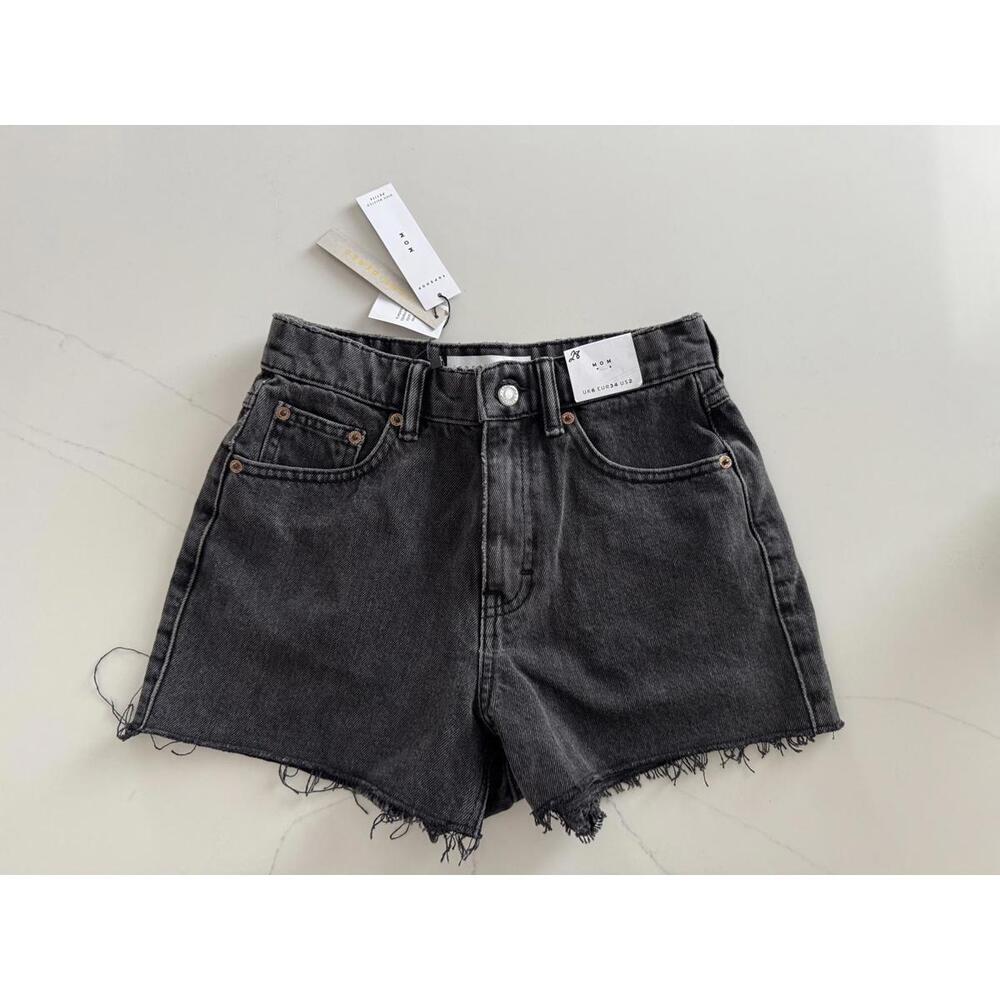 Topshop Black Denim High-Waisted Shorts Size 2